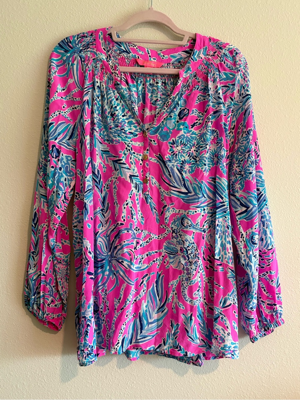 Lilly Pulitzer Elsa Top 100% Silk Women XL Mandevilla Pink New Kids On The Dock